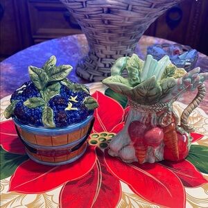 Colorful Ceramic Fruit and Vegetable Decor Set